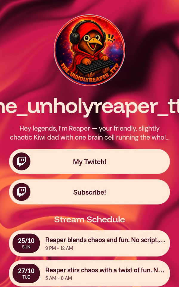 the_unholyreaper_ttv's pulz.bio page