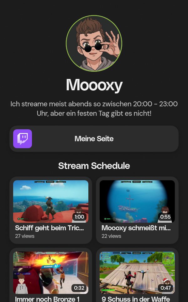 Moooxy's pulz.bio page