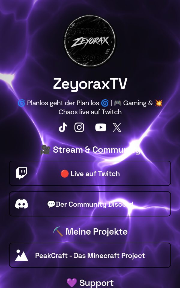 ZeyoraxTV's pulz.bio page