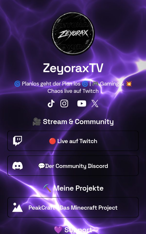 ZeyoraxTV's pulz.bio page