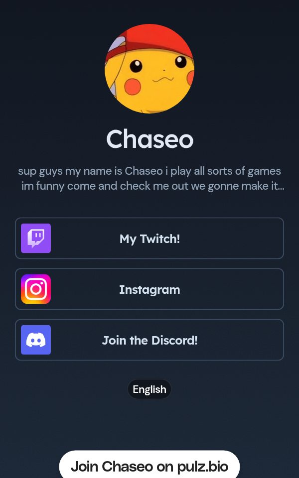 Chaseo's pulz.bio page