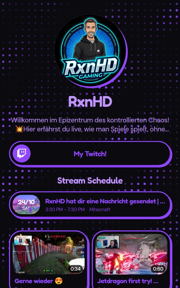RxnHD's pulz.bio page