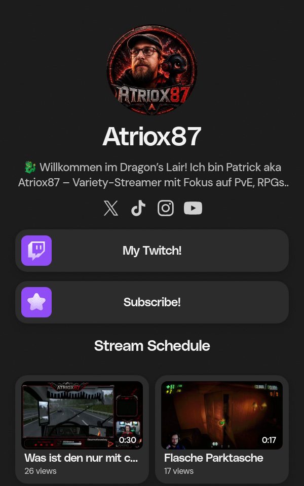 Atriox87's pulz.bio page