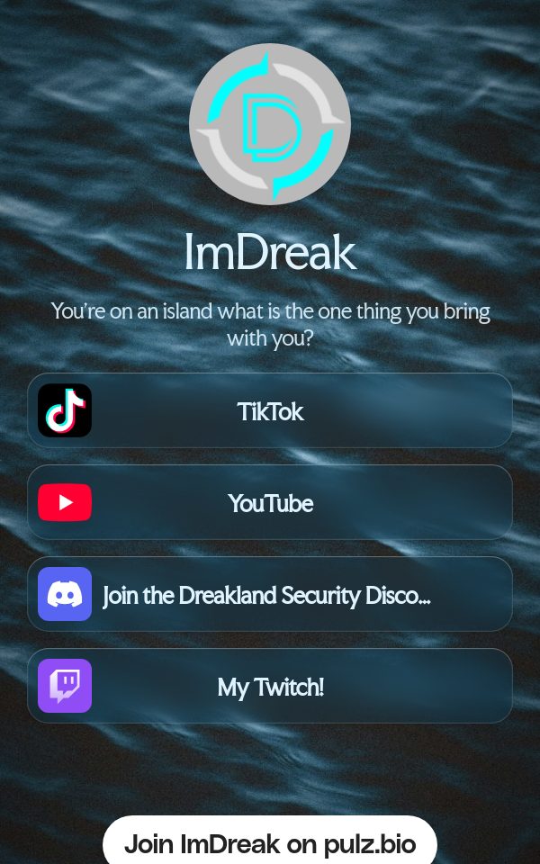 ImDreak's pulz.bio page