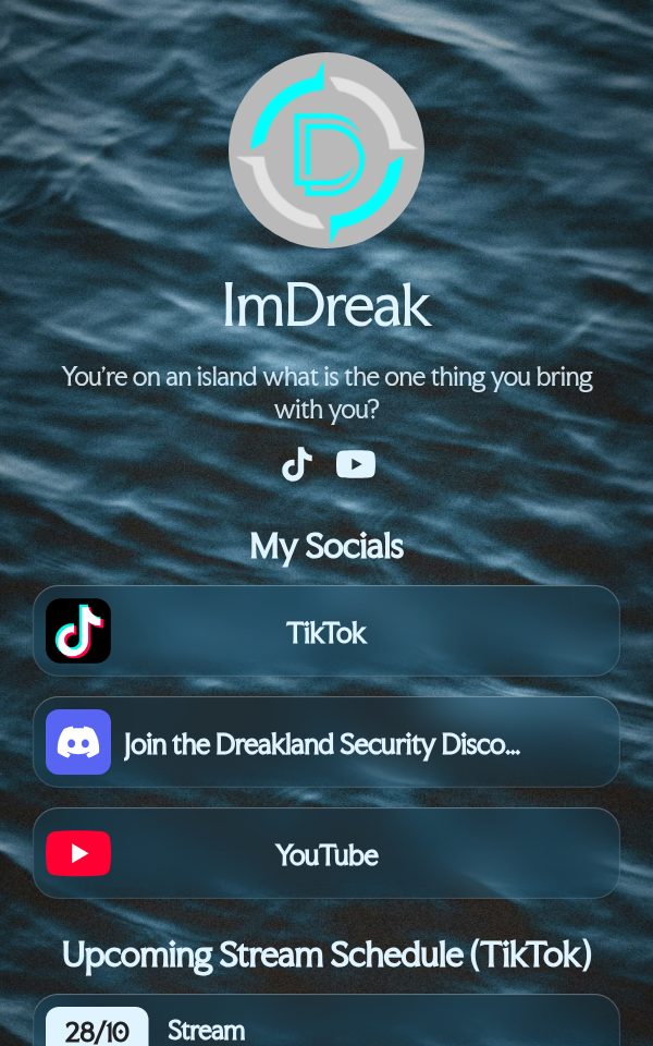 ImDreak's pulz.bio page