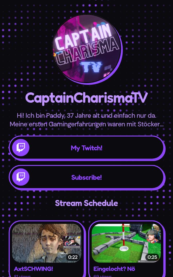 CaptainCharismaTV's pulz.bio page