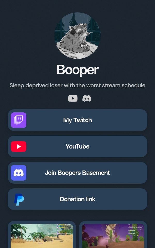 Booper's pulz.bio page