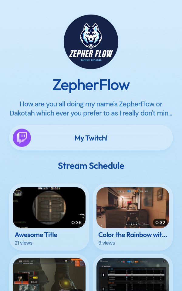 ZepherFlow's pulz.bio page