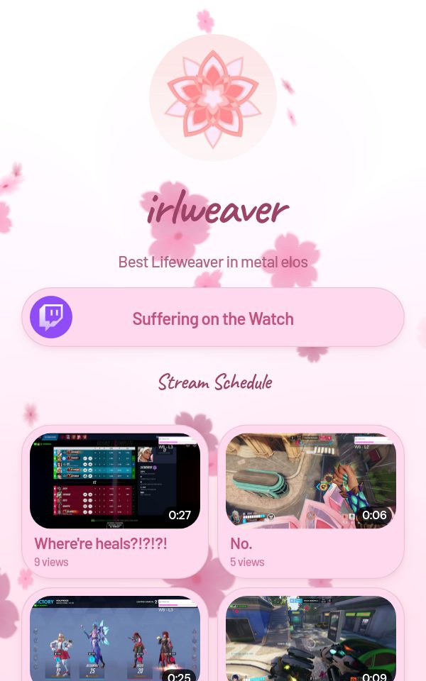 irlweaver's pulz.bio page