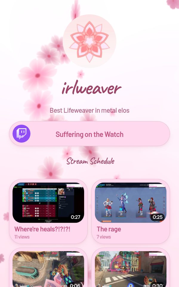 irlweaver's pulz.bio page