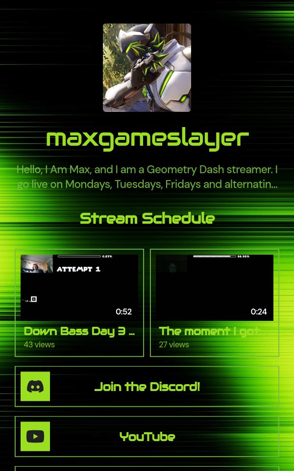 maxgameslayer's pulz.bio page