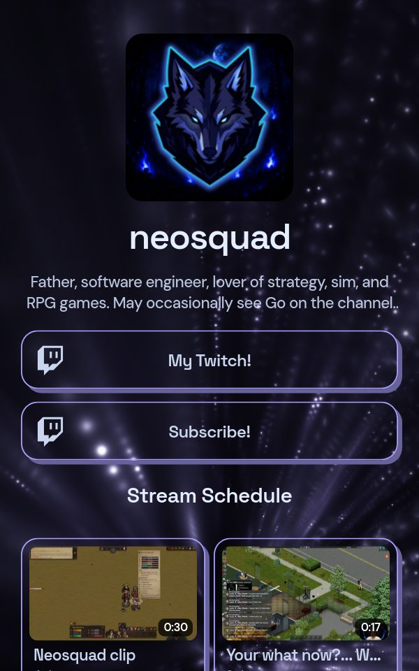 neosquad's pulz.bio page
