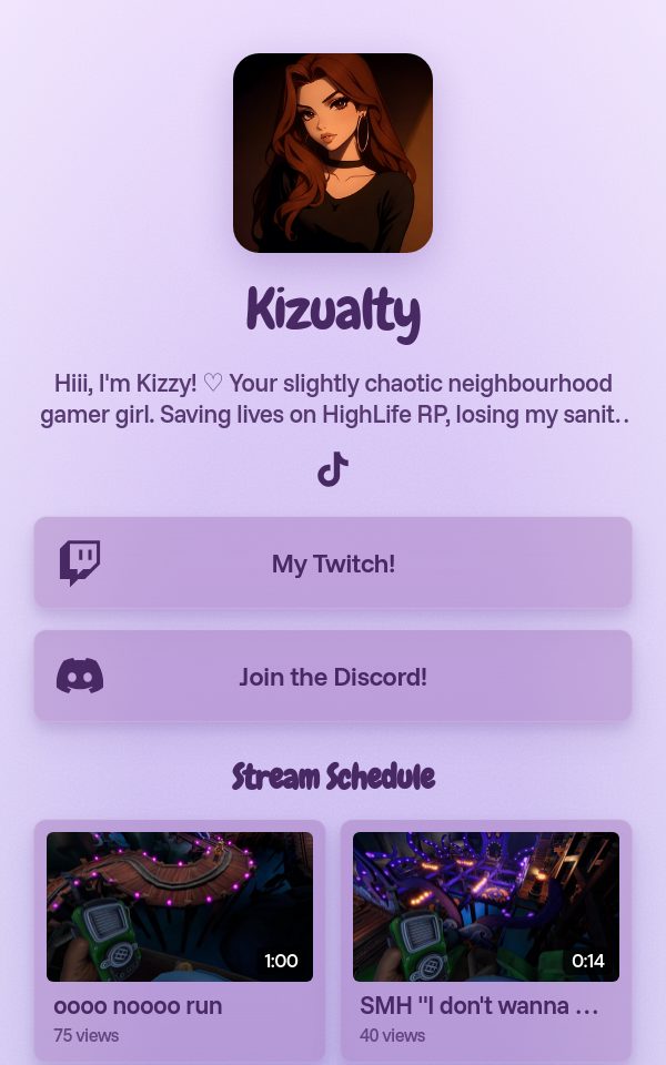 Kizualty's pulz.bio page
