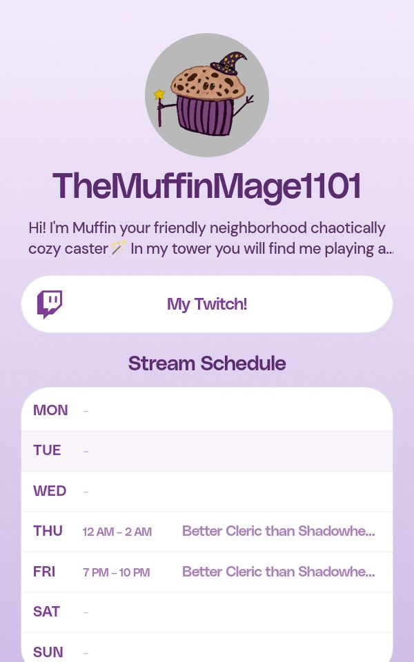 TheMuffinMage1101's pulz.bio page