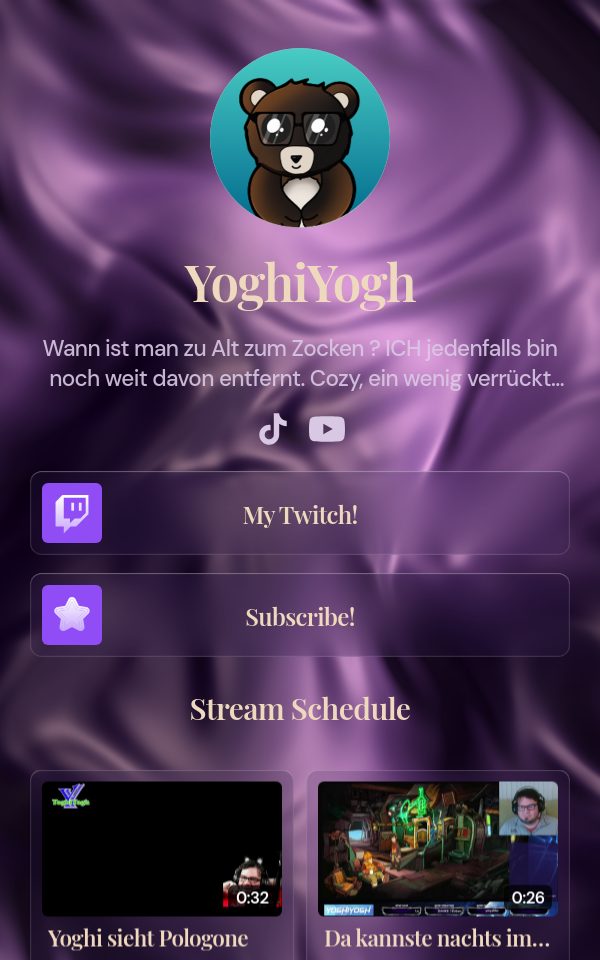 YoghiYogh's pulz.bio page