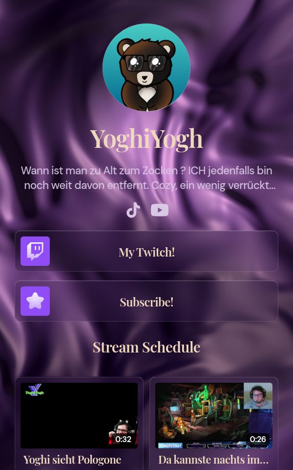YoghiYogh's pulz.bio page