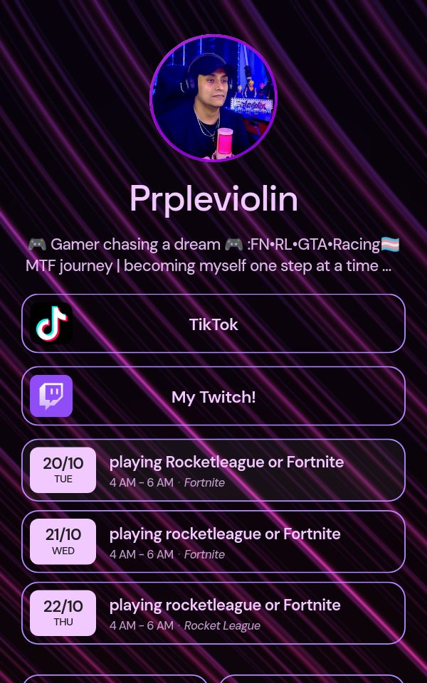 Prpleviolin's pulz.bio page