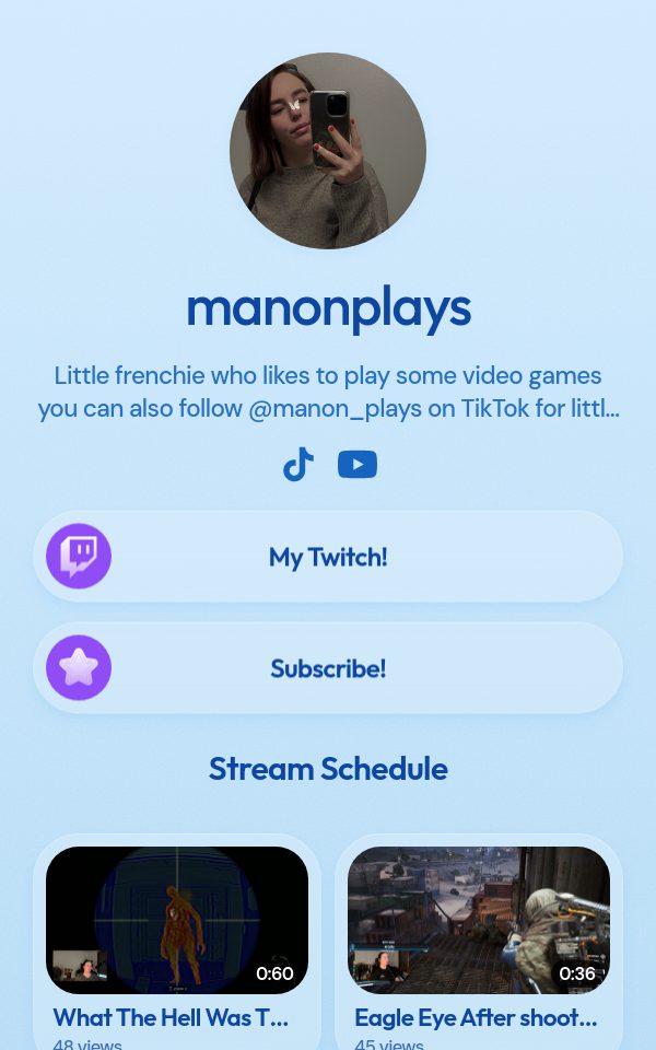manonplays's pulz.bio page