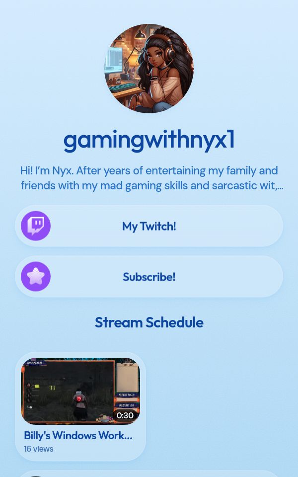 gamingwithnyx1's pulz.bio page