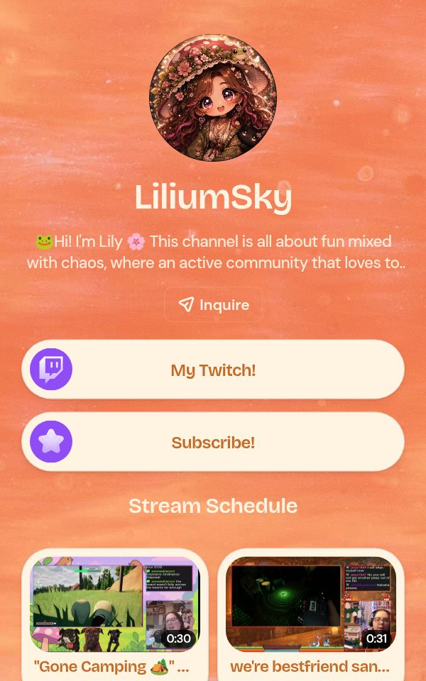 LiliumSky's pulz.bio page