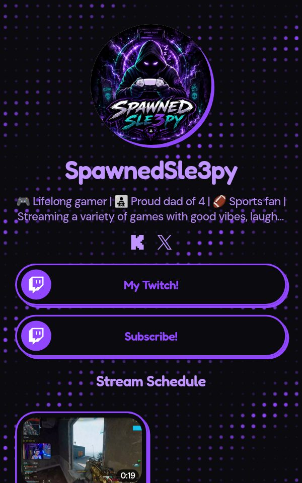 SpawnedSle3py's pulz.bio page