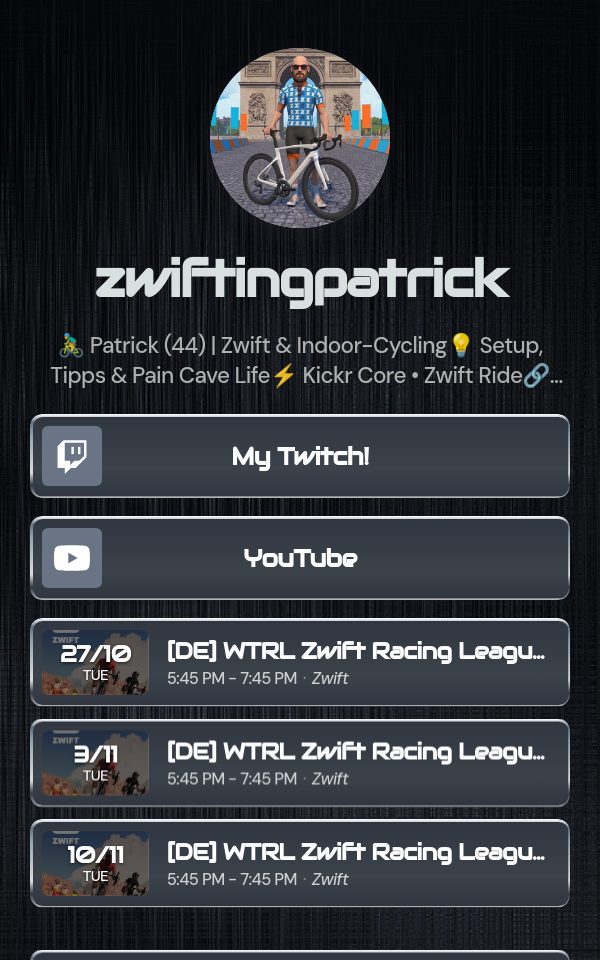 zwiftingpatrick's pulz.bio page