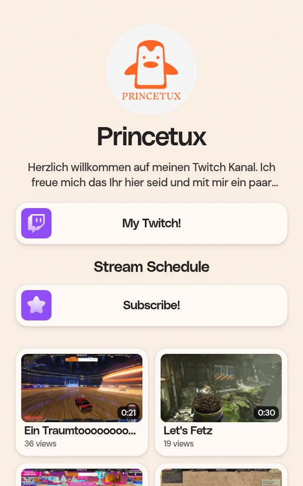 Princetux's pulz.bio page