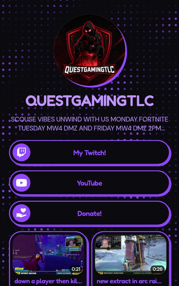 QUESTGAMINGTLC's pulz.bio page