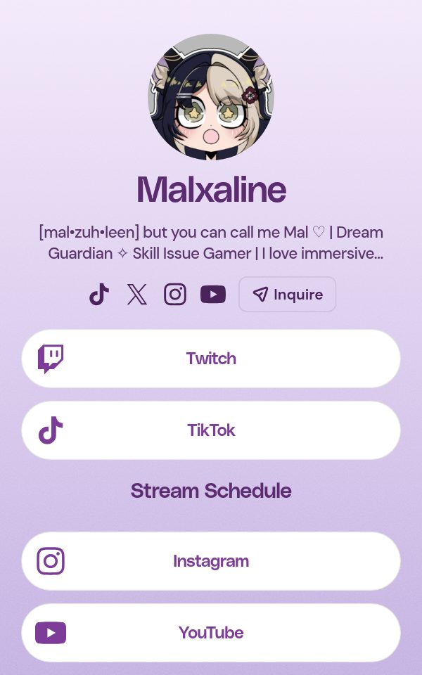 Malxaline's pulz.bio page