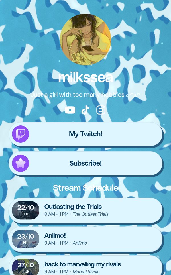 milkssea's pulz.bio page