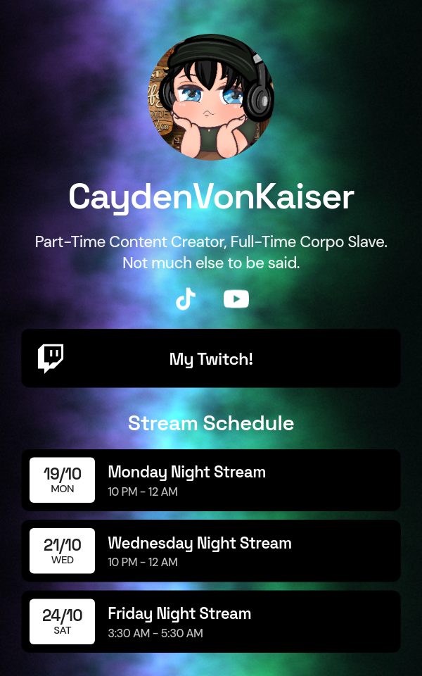 CaydenVonKaiser's pulz.bio page