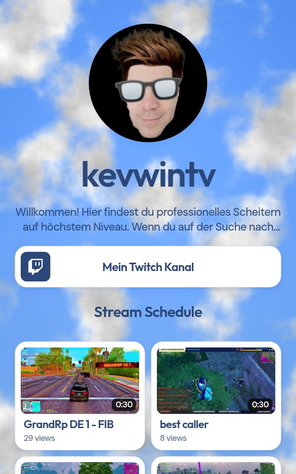 kevwintv's pulz.bio page