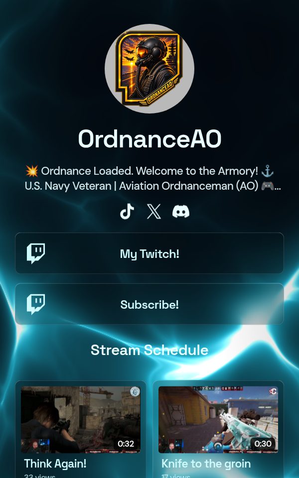 OrdnanceAO's pulz.bio page
