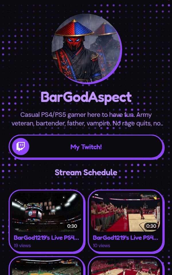 BarGodAspect's pulz.bio page