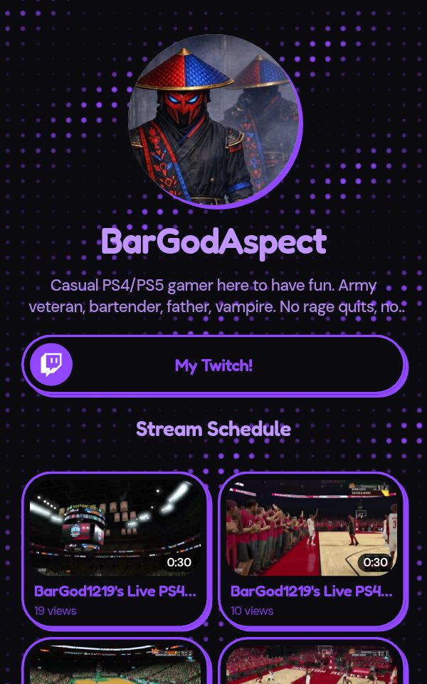 BarGodAspect's pulz.bio page