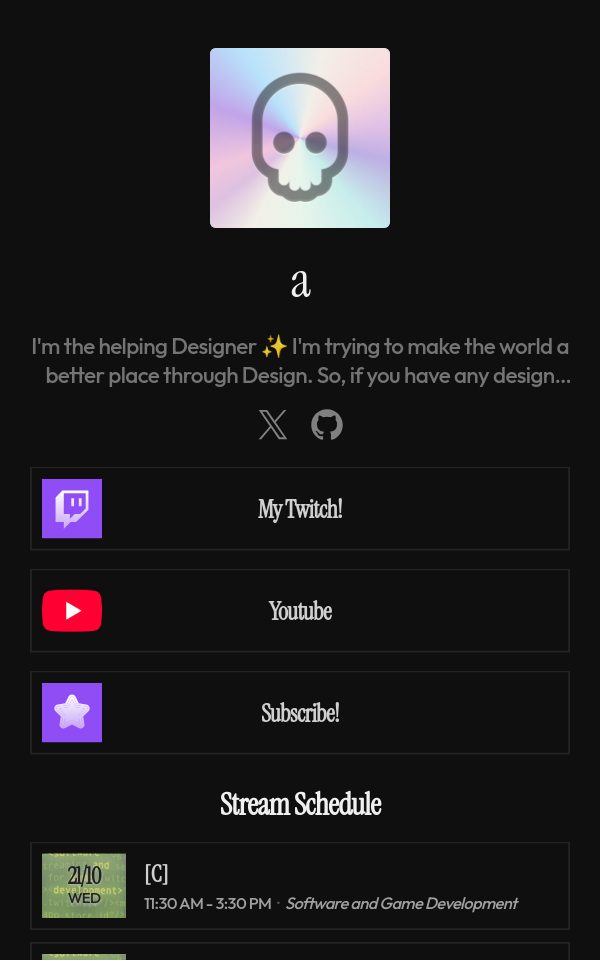 a's pulz.bio page