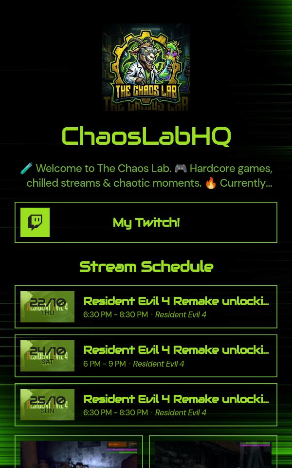 ChaosLabHQ's pulz.bio page